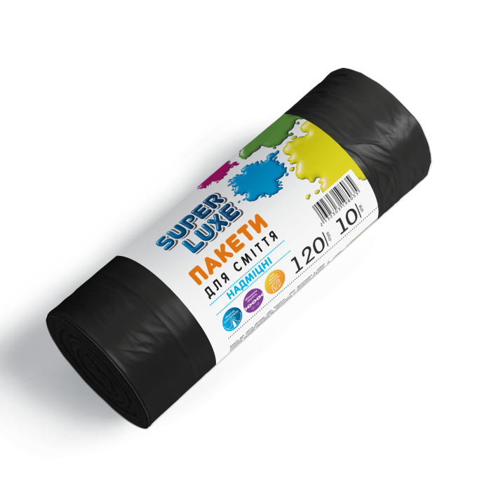 Пакети для сміття  120*10 надміцні  ТМ Super Luxe