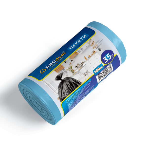 Пакети для сміття  35*100 сині ТМ PROdom
