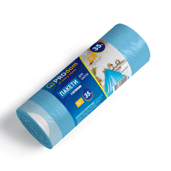 Пакети для смiття 35х30 з зав'язкою ТМ PROdom