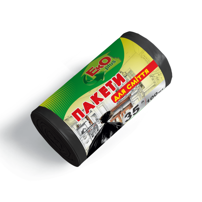Пакети для сміття  35*100 Чорні ТМ EKO+