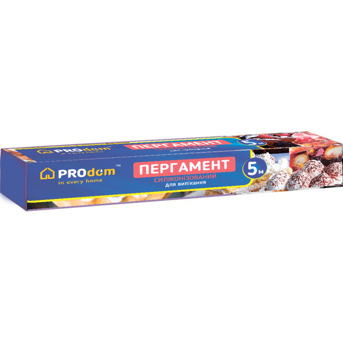 Пергамент для випікання  5 м білий СИЛІКОН, без втулки PROdom